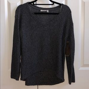 Dark gray sweater with elbow patches